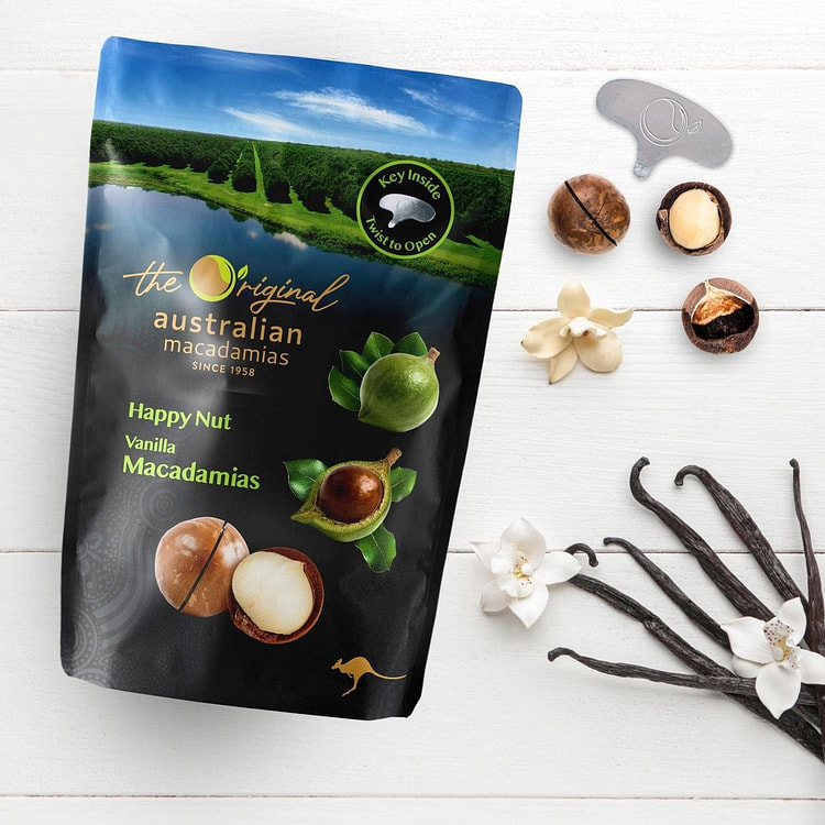 The Original Happy Nut Hạt Macca Vani Giòn Béo 8oz
