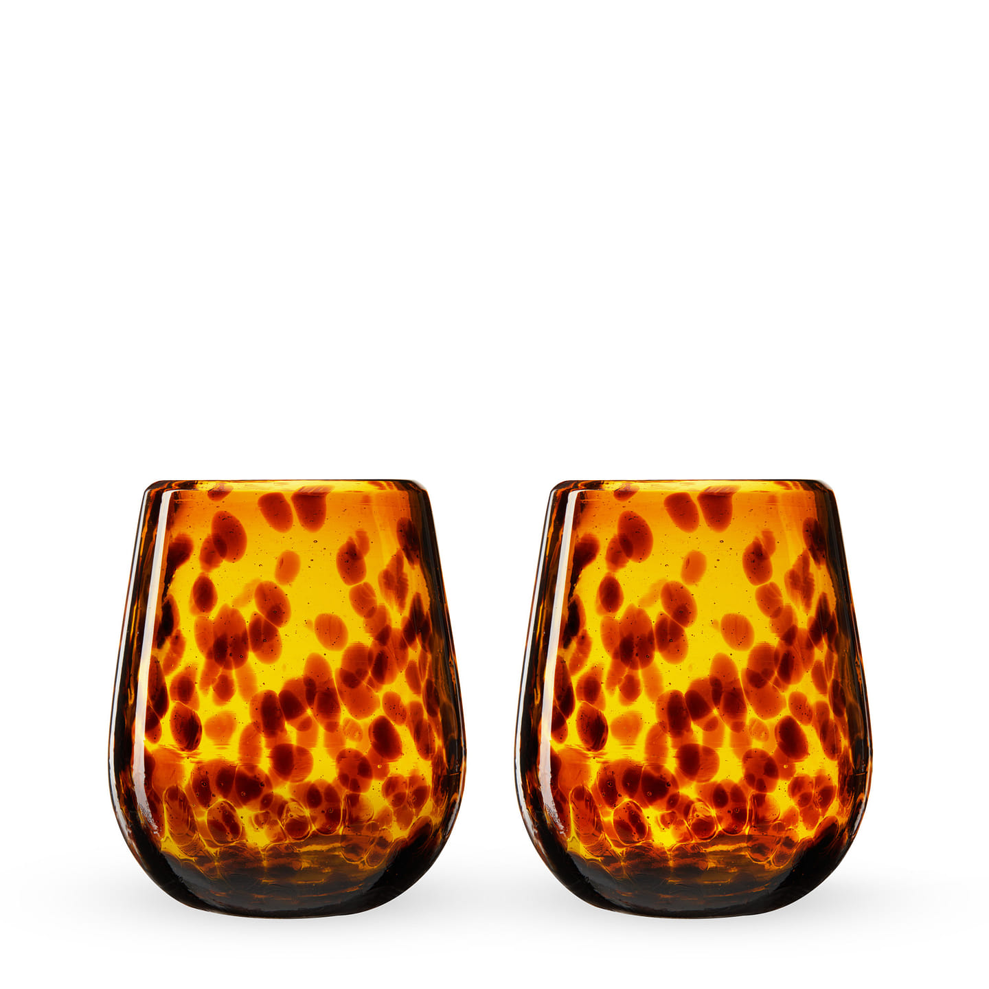 Tortuga Recycled Stemless Wine Glass Set by Twine Living 2 each