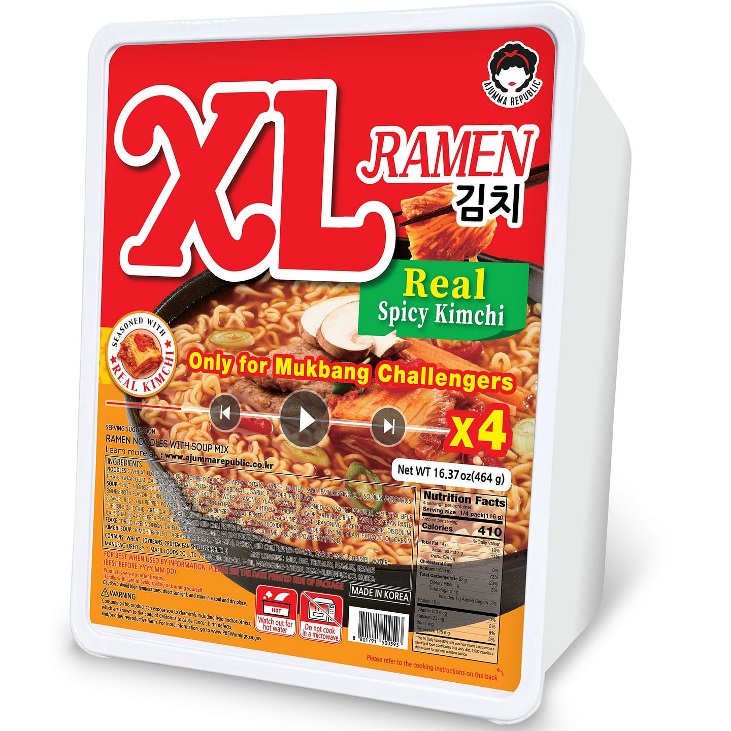 XL Ramen Kimchi Flavor 464 g