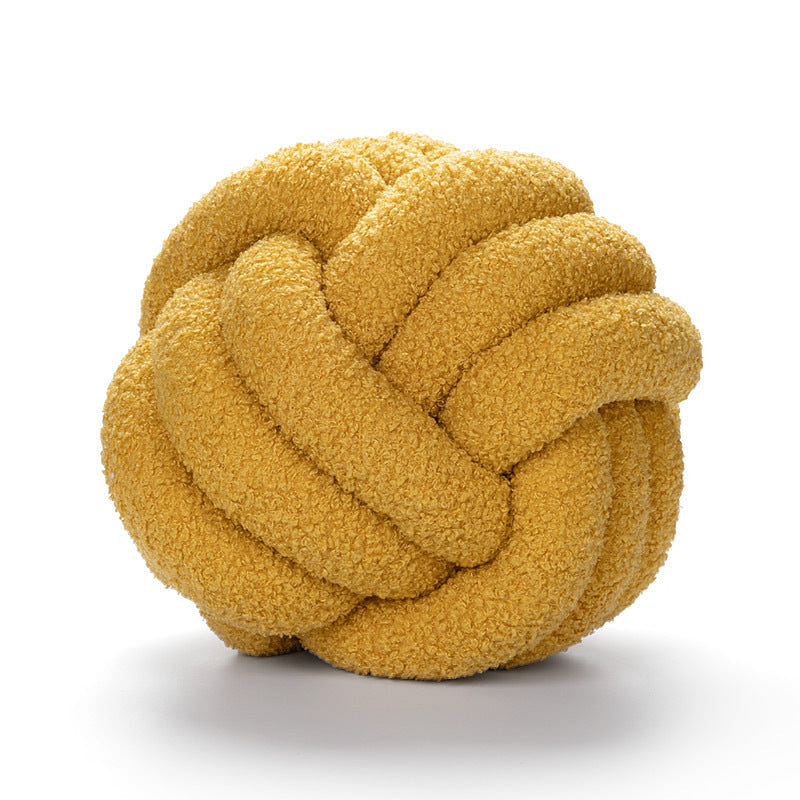 LULLABUY Knotted Ball Lamb Fleece Throw Pillows Ginger 35cm 2000 g