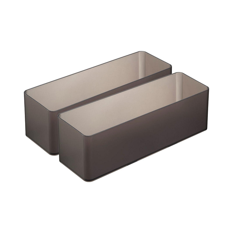 Stackable Clear Organizers [Set of 2] - Four Sizes Deep / Black