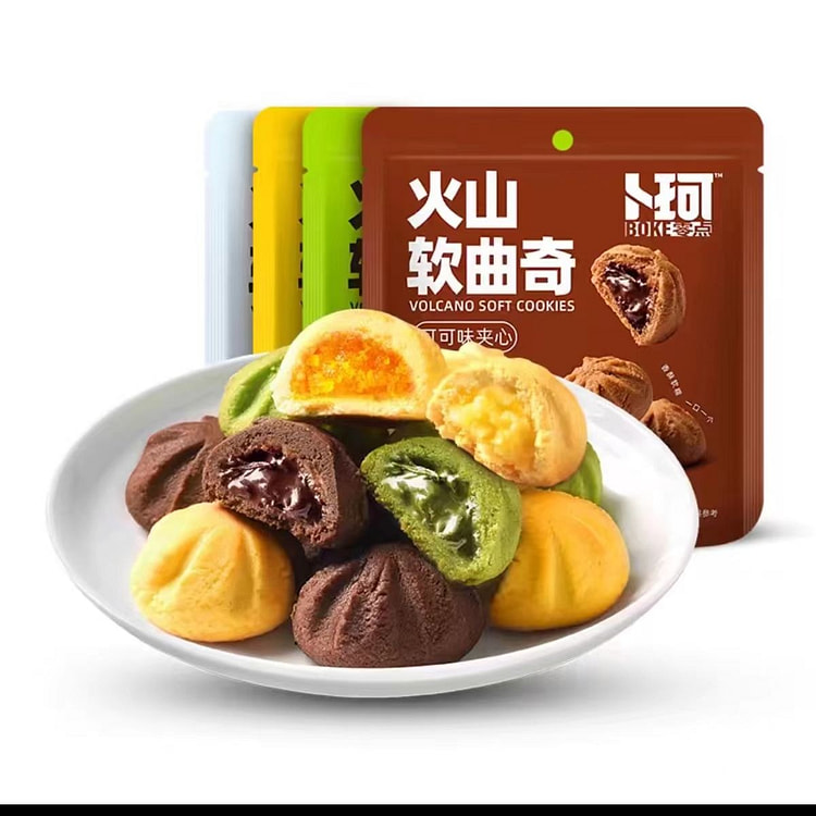 卜珂零点火山曲奇混合味90g*4袋办公休闲零食 360 克