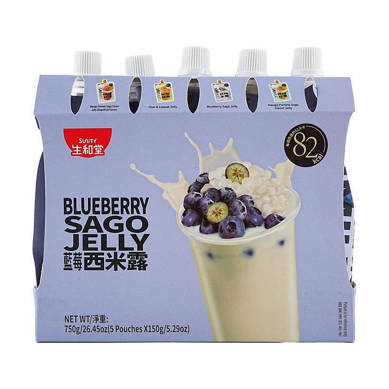 Sunity Blueberry Sago Flavor Jelly 150g 5 count