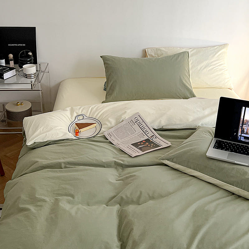 Simple Fresh Bedding Set Olive&Cheese Queen 2000 g