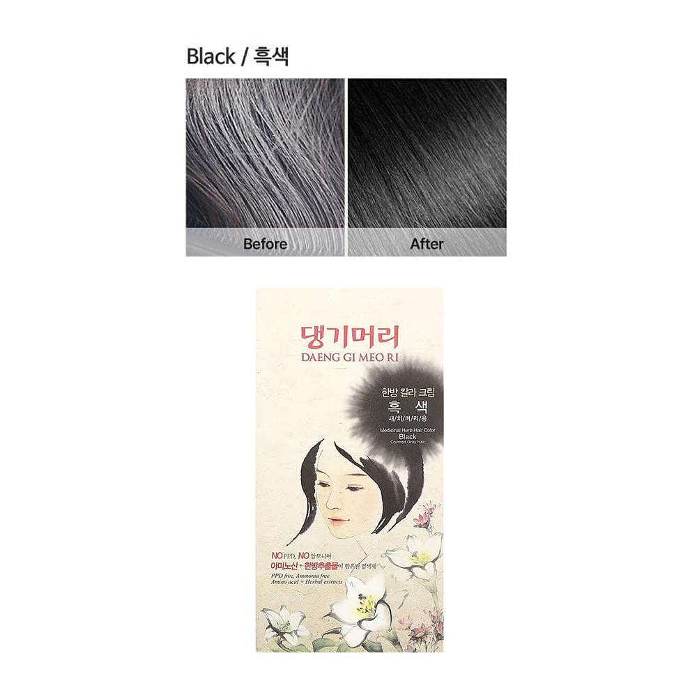 DaengGiMeoRi Medicinal Herb Hair Color Cream Black 1 each
