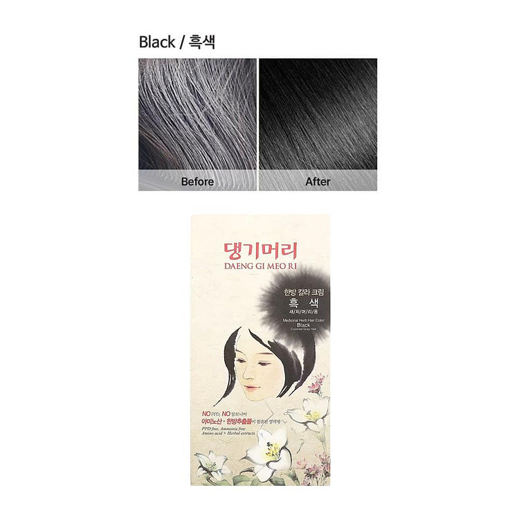DaengGiMeoRi 药用草本染发膏 黑色 1 份