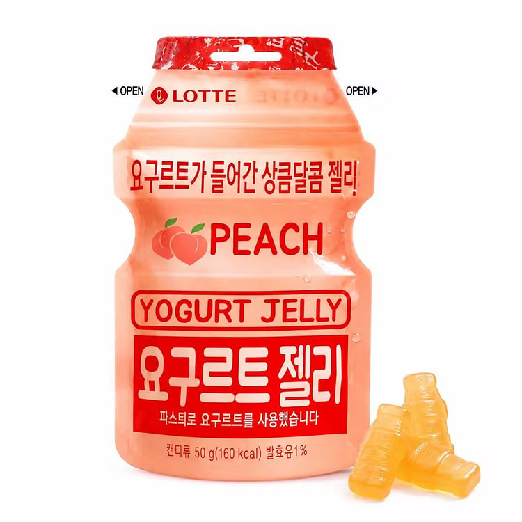 Lotte Yogurt Peach Flavor Gummy Candy 50g 1 each