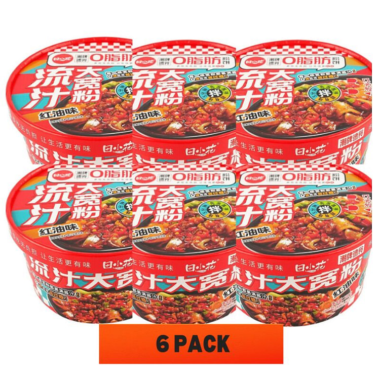 291克*6碗 田小花0脂肪 红油味流汁宽粉，碗装
