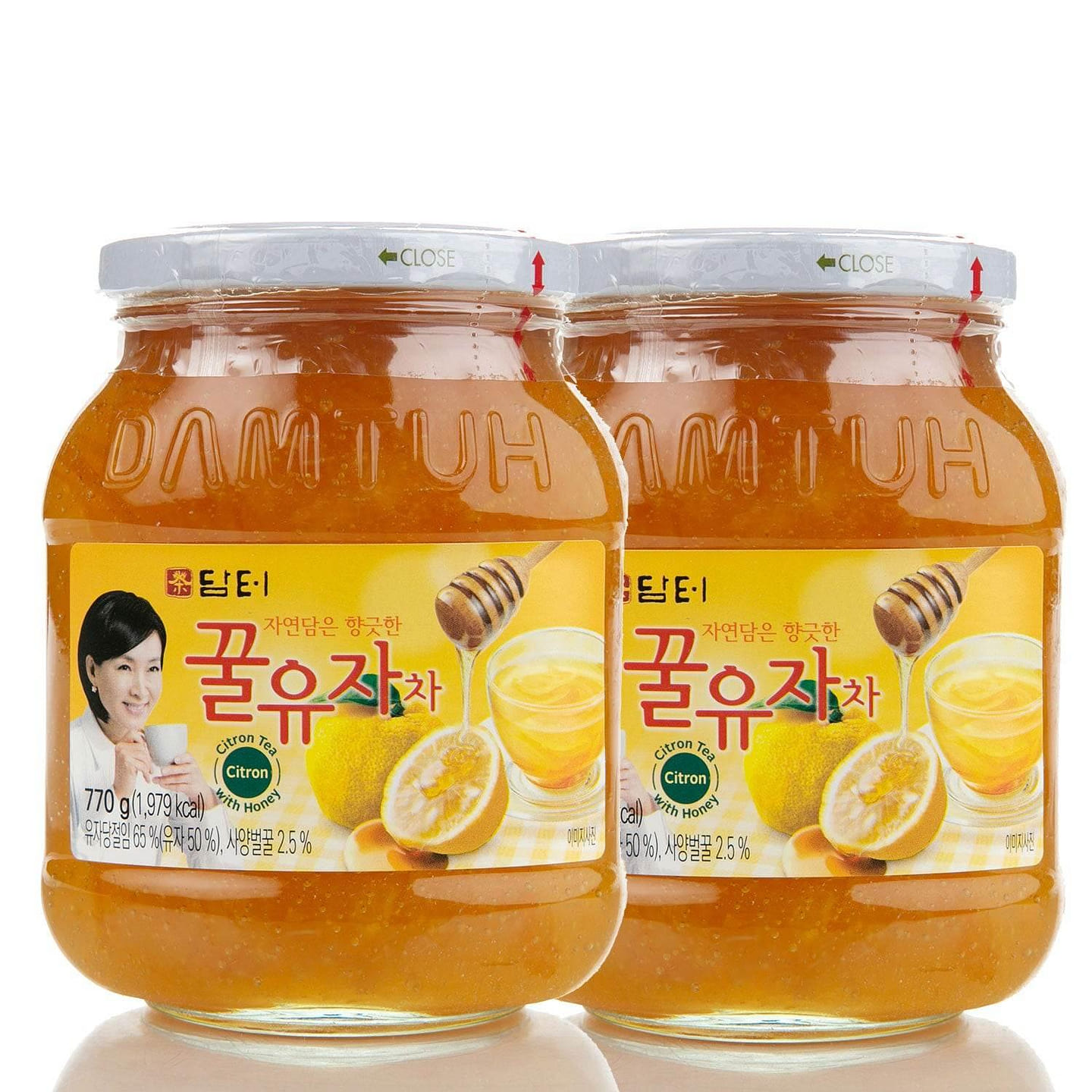 Damtuh Honey Citron Yuja Tea, 770g x 2 Bottles 3.4 lb