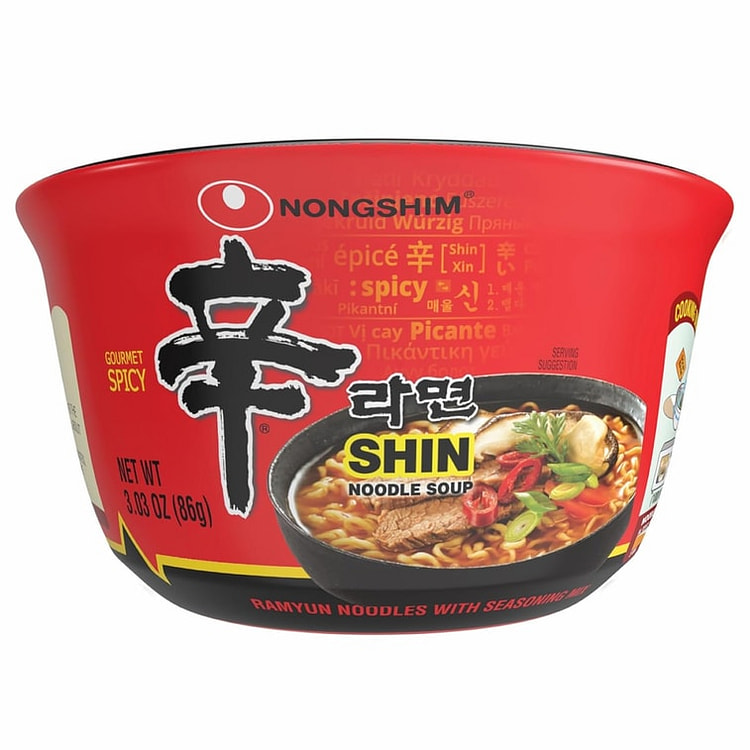 Nongshim Bowl Noodles Beef Flavor - 6 Bowls 1 box