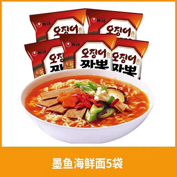 韩国农心墨鱼鱿鱼海鲜面620g韩国泡面方便面夜宵 620 克