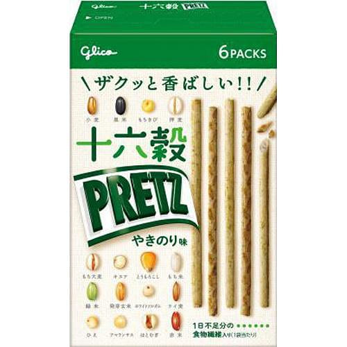 GLICO JAPAN Pretz Sixteen Grains Mix Roasted Seaweed Stick 60g 1box 60 g