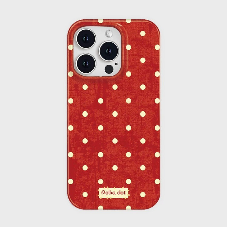 iPhone 16 Pro Case Red Polka Dot Retro Matte Shell 1 count