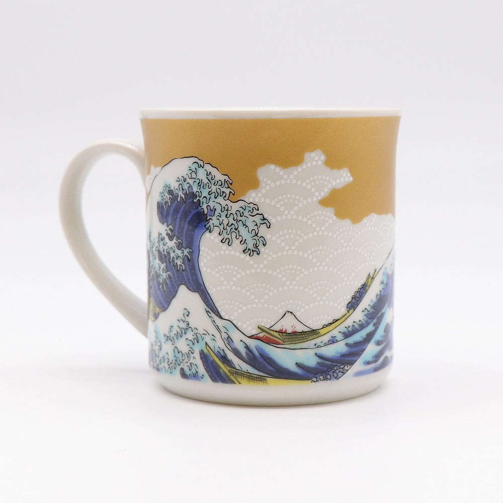 Kutani Ware Handmade Mug Cup (Wave, 3.07 x 3.22) Made in Japan 1 each