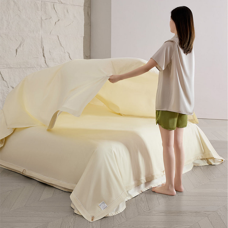 罗莱60S棉超柔可水洗四件套黄 220*250cm