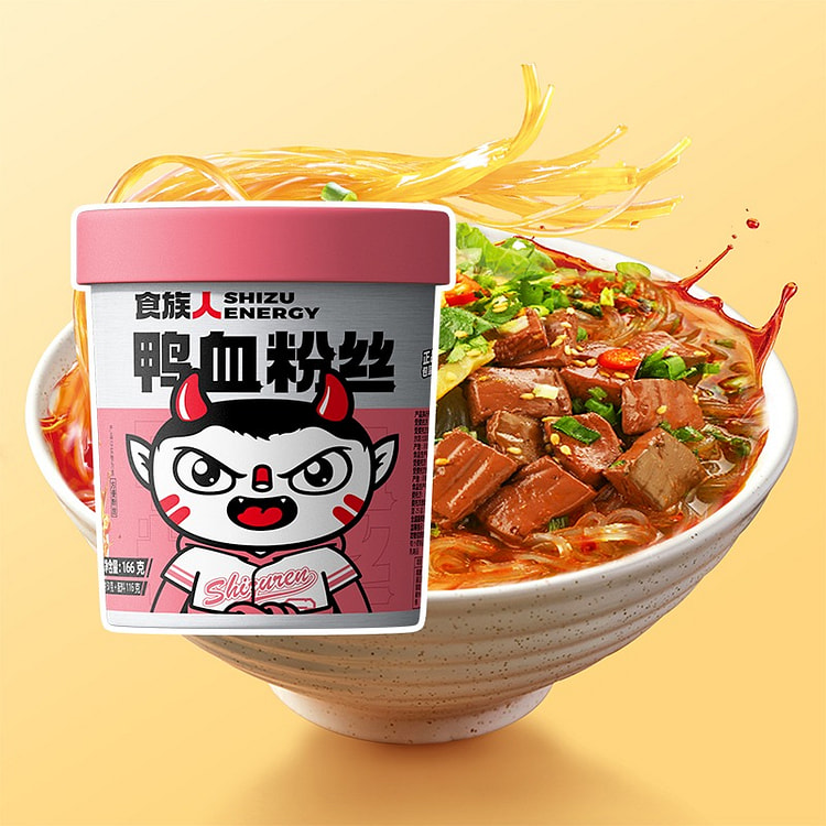 食族人鸭血粉丝汤方便速食夜宵米线166g