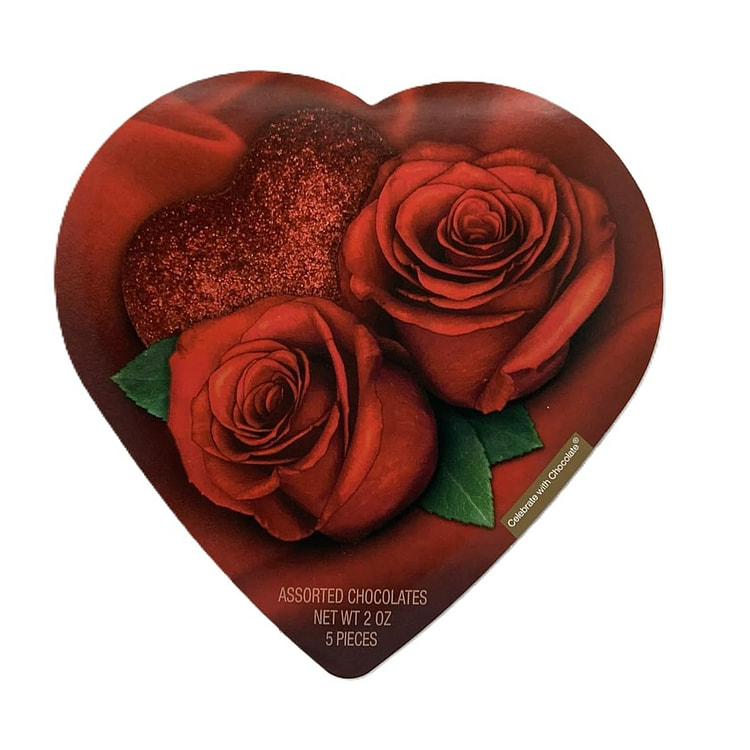 Elmer巧克力 情人节玫瑰心形巧克力礼盒 2盎司 1 份