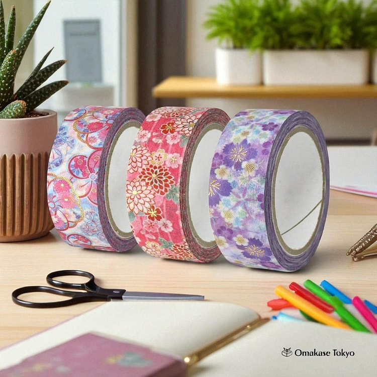 Japanese Washi Masking Tape Set 3 Rolls Peshtemo