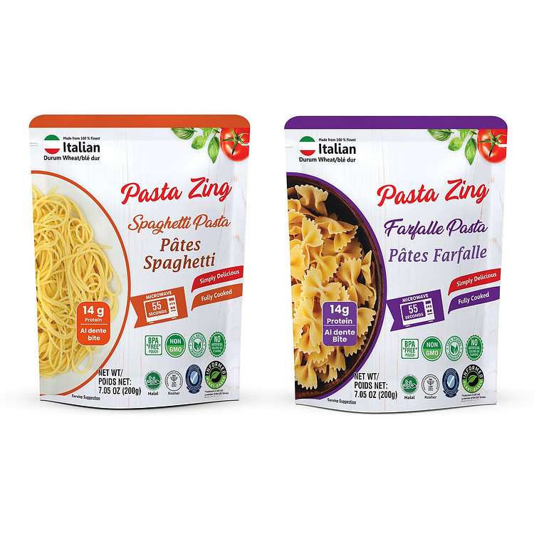 Pasta Zing 4 Spaghetti & 3 Farfalle Pasta Packs 7.05 oz