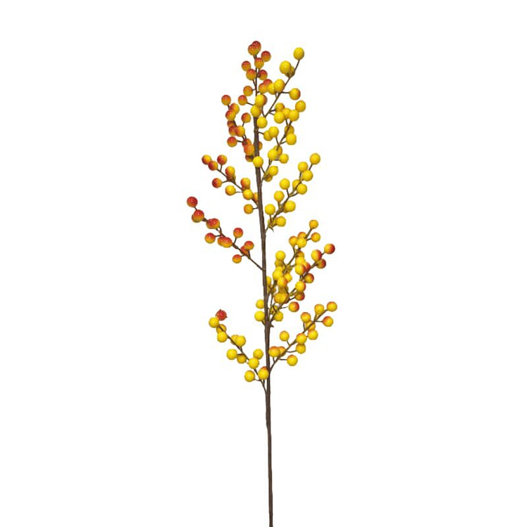Tet & New Year Artificial Yellow Berry Stem 34in 2 count