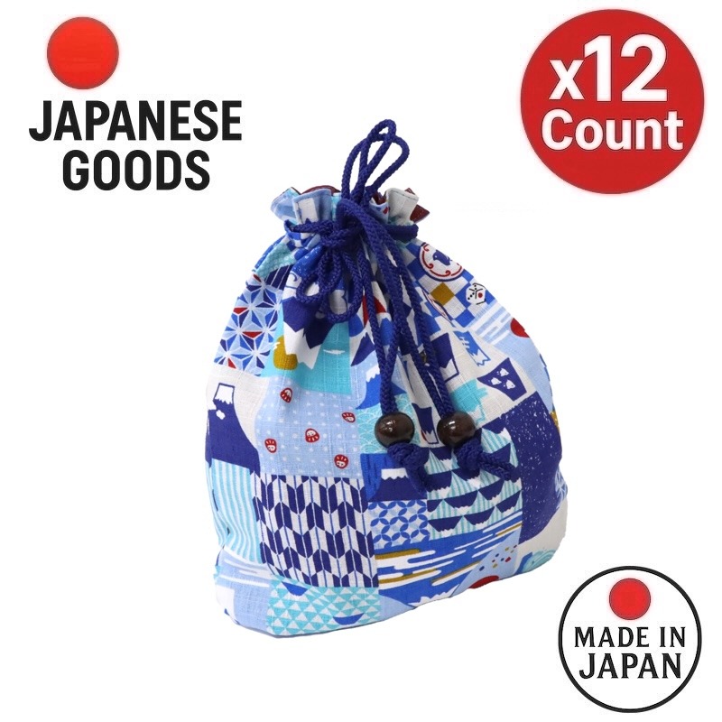 Mt. Fuji Medium Drawstring Pouch Made in Japan 1 다발
