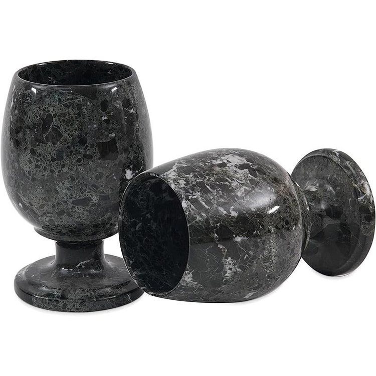 Radicaln Black Marble Wine Glass Set of 2, 5" Cups