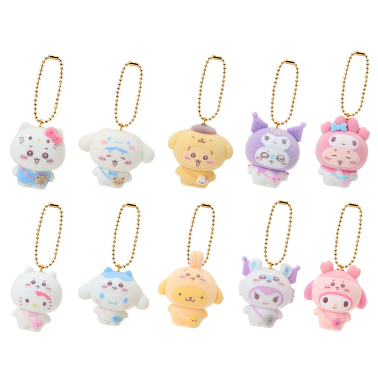 Sanrio Chiikawa Flocked Mascot Charm Characters 1 each