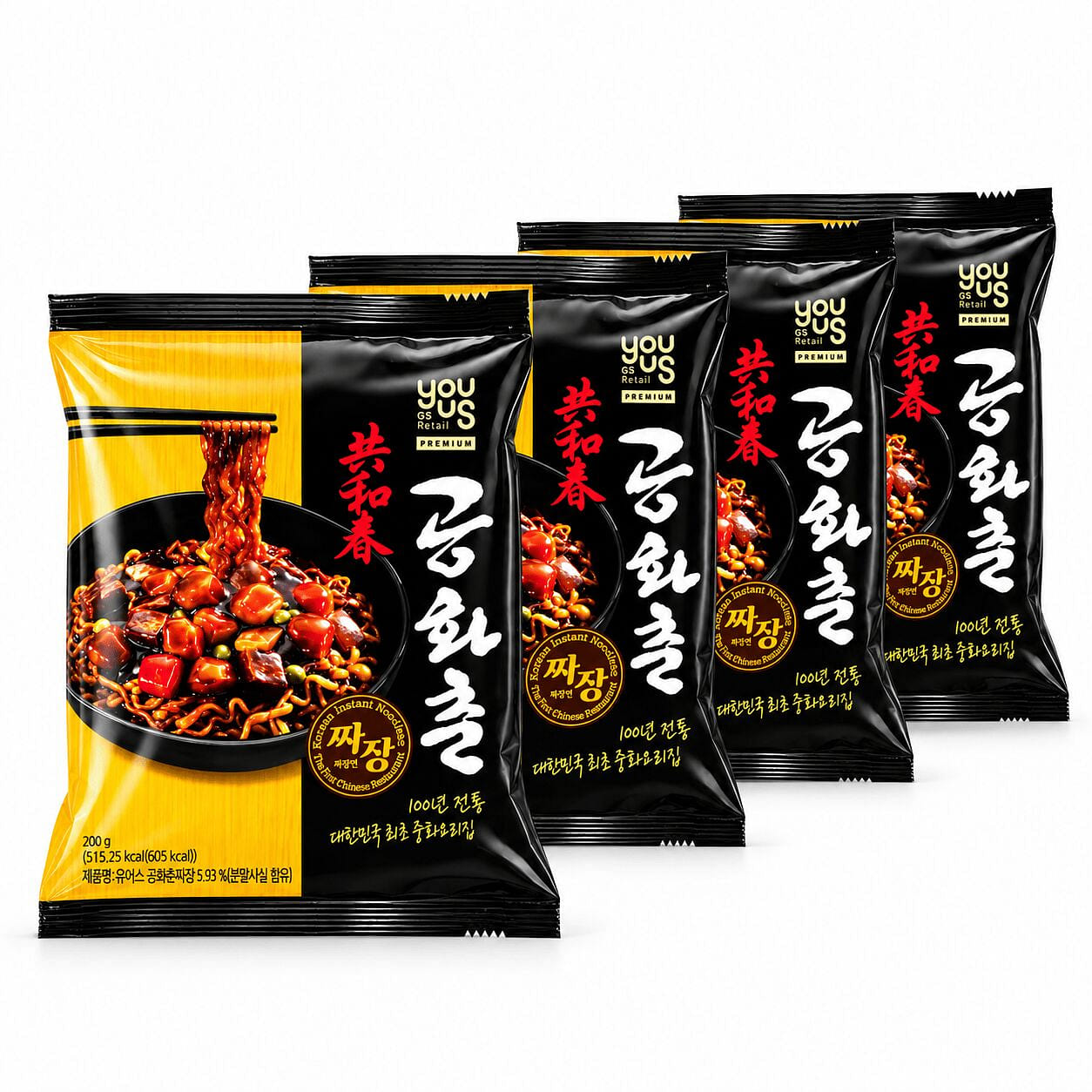 Gonghwachun Jjajang Black Bean Noodles 4 pack 1 pack