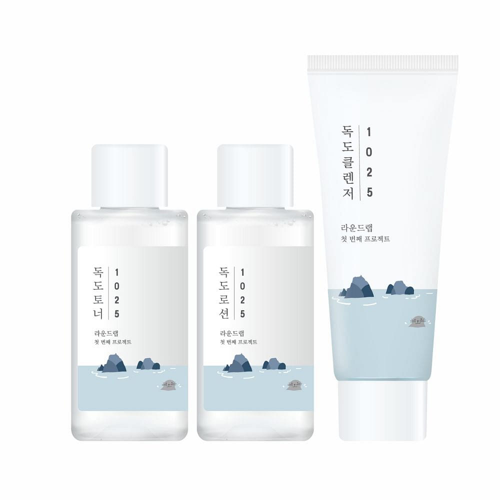 ROUND LAB – 1025 Dokdo On-The-Go Set (Toner + Lotion + Cleanser) 1 each