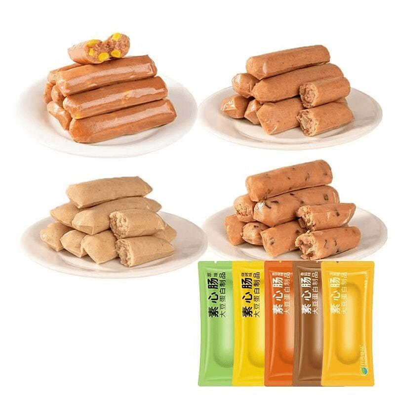 Qishan Foods vegetarian sausage, flavour sent rand 125 g