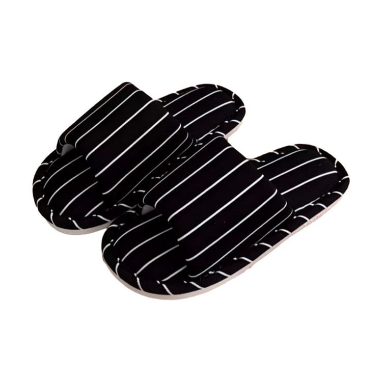 XXT 2506 [Stripe] Linen Slippers(Black) 44/45 1 each