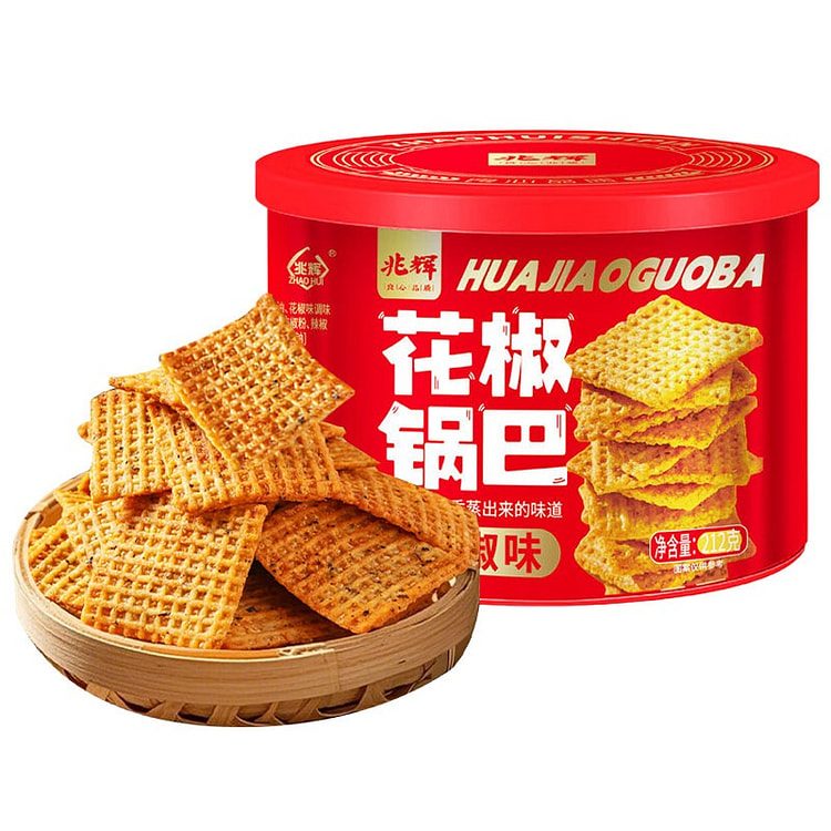 兆辉 花椒锅巴（花椒味）罐装辣味小米锅巴蒸米 1盒 212 克