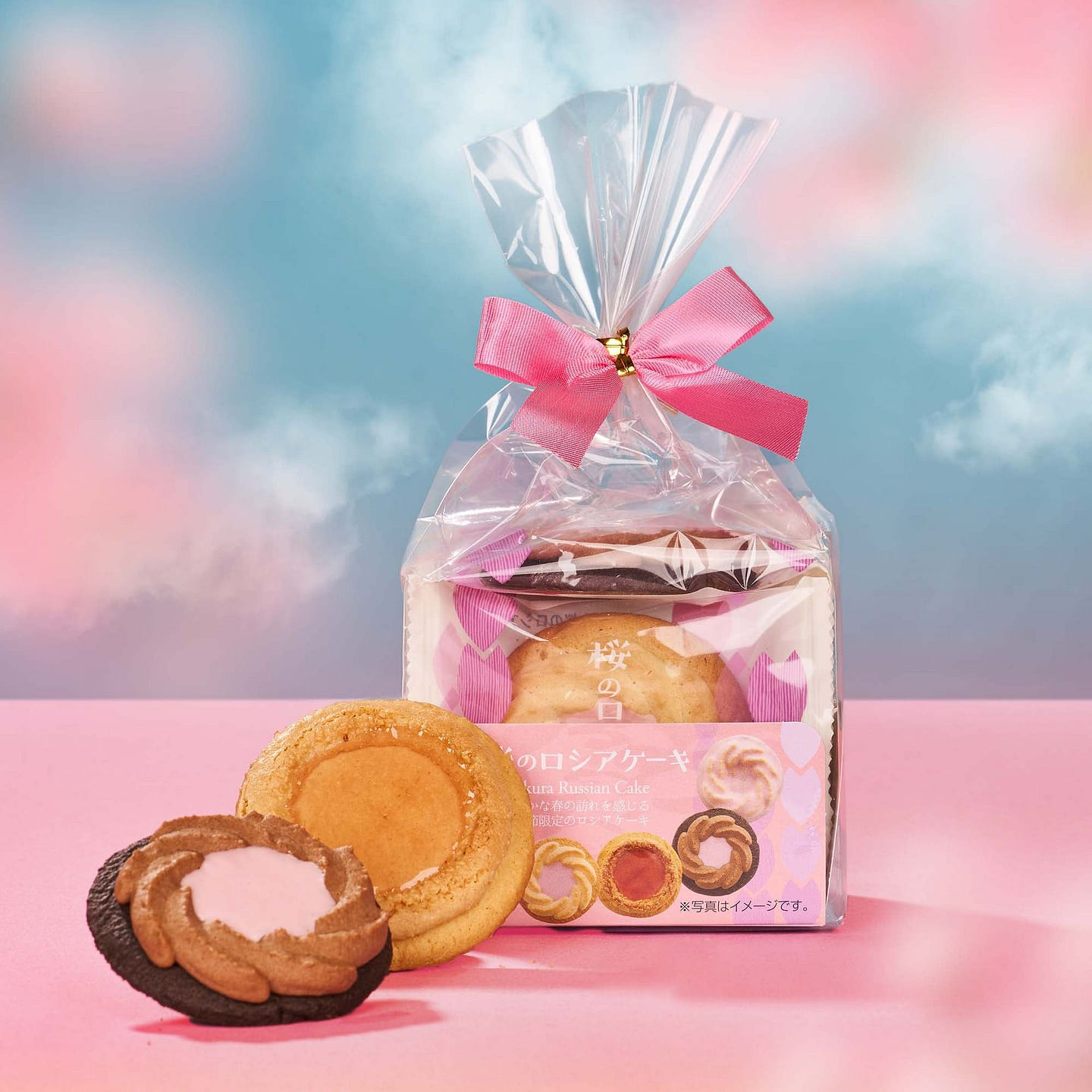 Sakura Tea Cookies with Jam (5 Pieces, 4 Flavors) 1 each