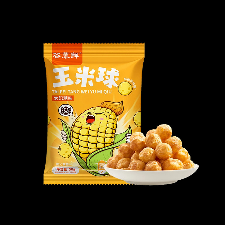Corn ball toffee flavored crispy snack