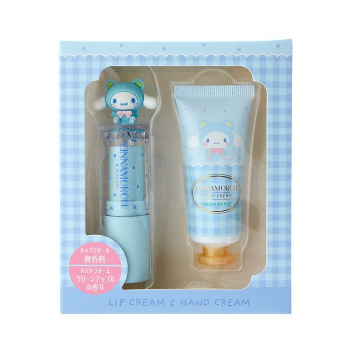 Japan Sanrio 大耳狗 卡通小熊装润唇膏和护手霜套装 - 无香型润唇膏3.8g+青苹果香护手霜20g