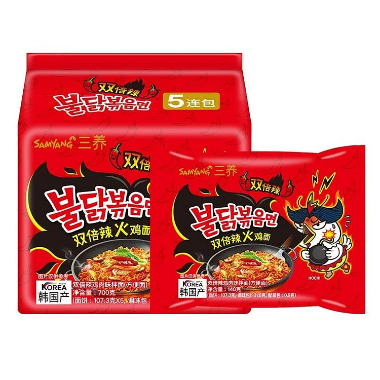 【三养火鸡面】双倍辣泡面  1包内含5袋