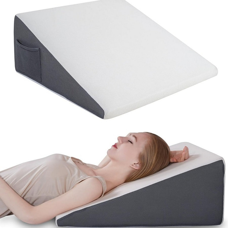 Single-layer triangle pillow 10 inches white gray