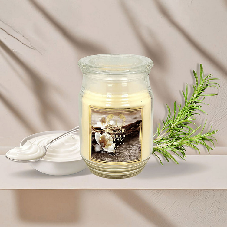 18oz Vanilla Scented Jar Candle Large Soy Wax 18 oz