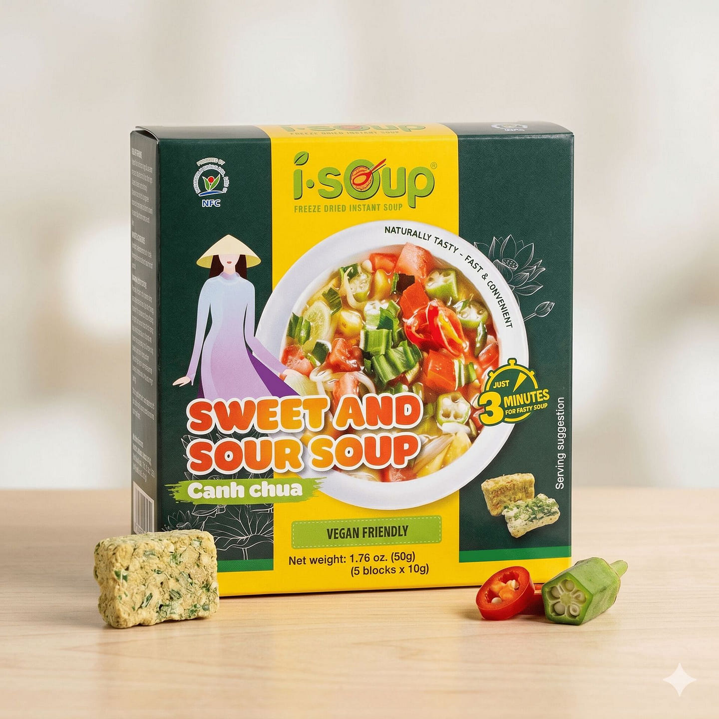ISoup Sweet and Sour Soup Vegan Friendly 50g 1 box