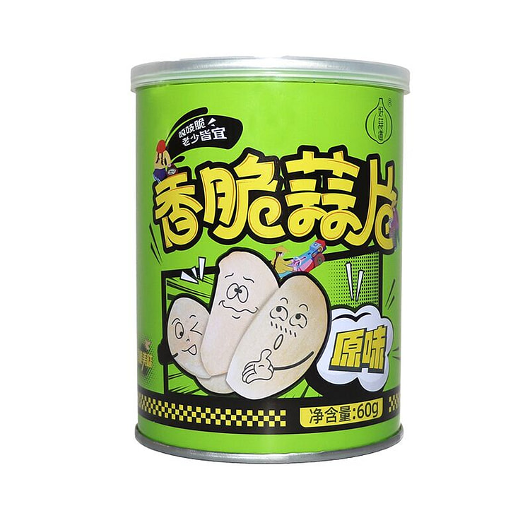 好蒜道蒜片脆片原味零食60g*1罐