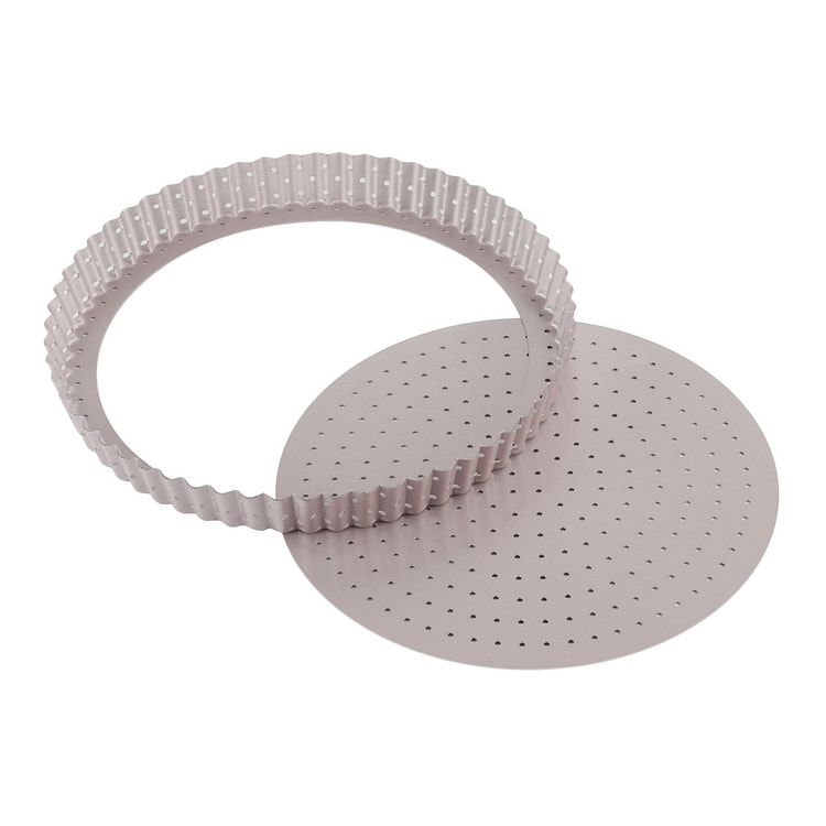 CHEFMADE 9.5" Tart Pan with Holes, removable base