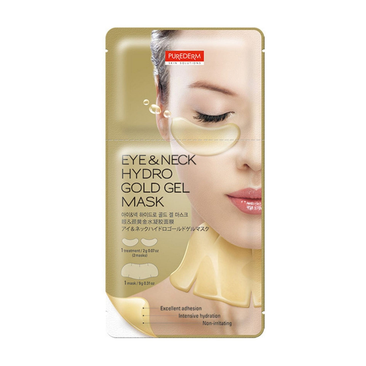 PUREDERM Eye & Neck Hydro Gold Gel Mask 1Pcs 1 each