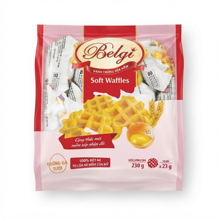 [Belgi] Soft Waffles Banh Trung Sua Mem 1 pack