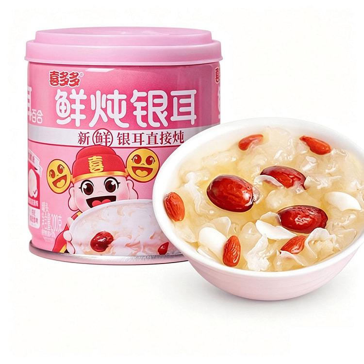 喜多多鲜炖银耳羹罐头开盖即食免煮0添加0早餐银耳汤 200 克