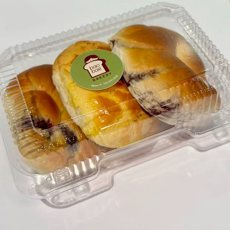 Red Bean Bun Combo 3pcs | Plastic Box Packaging 1 count