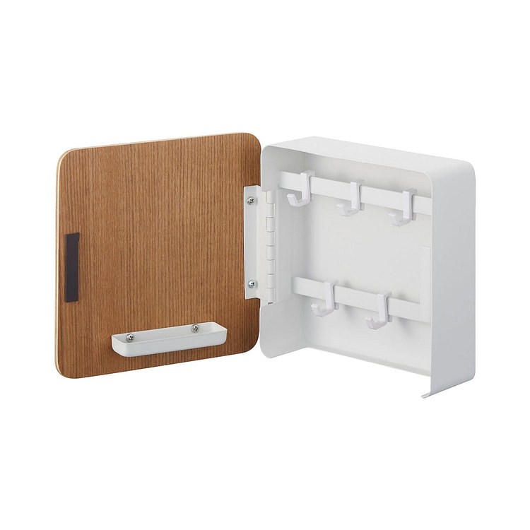 Magnetic Key Cabinet - Steel + Wood Ash