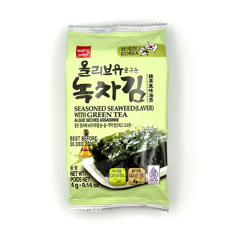 Wang Roasted  Seaweed Laver with Green Tea 64g 1 pack*16 each