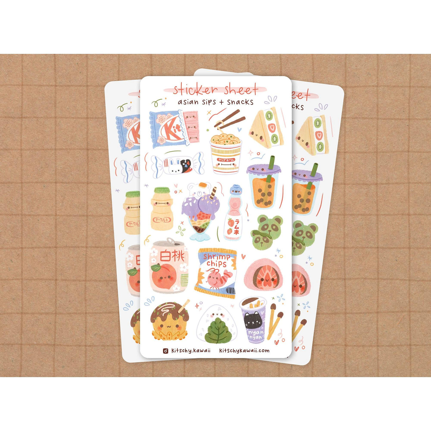 Asian Snacks Sticker Sheet 1 each