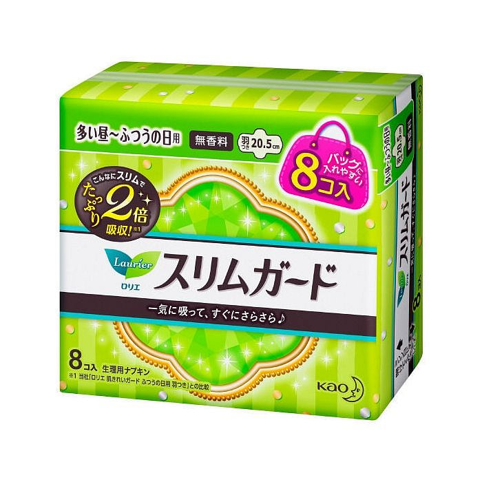 KAO花王 Laurier 零触感超薄日用卫生棉 (20.5cm) 8片