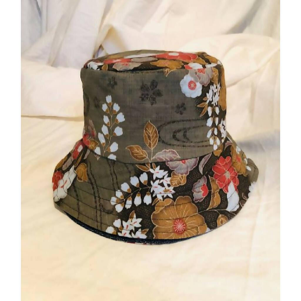 Japanese flower matcha reversible bucket hat small 1 each